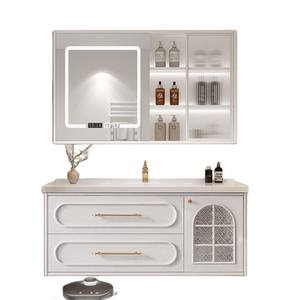 Ensemble de meubles de salle de bain de style moderne noir avec lavabo intégré, miroir intelligent, vasque en céramique et contreplaqué - Product Image 5