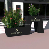 Grand pot à plantes en acier inoxydable moderne pour jardin et décoration intérieure / Pot à plantes d'extérieur haut / Pot à fleurs à talon haut
