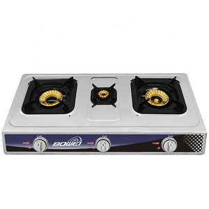 Fornello a Gas Premium in Acciaio Inox da Tavolo a 3 Fuochi per Cucina - Product Image 1