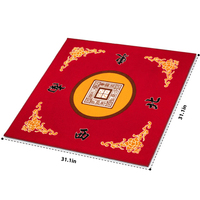 Tapis de Mahjong brodé rouge de 31,1 pouces, housse de table durable de haute qualité pour le poker et les dominos