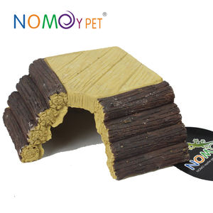 NOMOYPET Hot <span class=keywords><strong>Sale</strong></span> Imitation Holz Reptilien verstecken Höhle aalen Plattform mit Kletter leiter für Schildkröten - Product Image 2