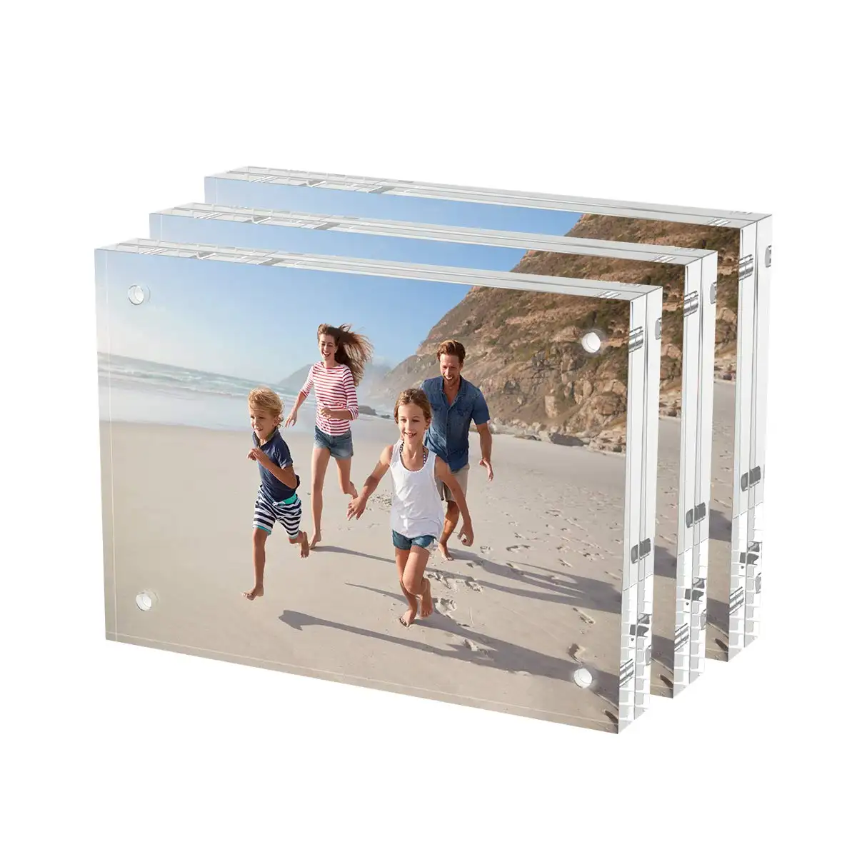 Tamanho personalizado Acrílico Magnetic Double Sided Picture Photo Frame Transparente Acrílico Frame Decoração Home Picture Frame