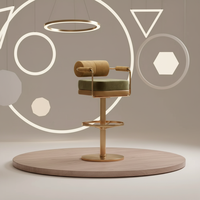 Tabourets de bar pivotants en velours de luxe, de haute qualité, minimalistes, en acier inoxydable, élégants, pour la maison, le bar, la cuisine, modernes