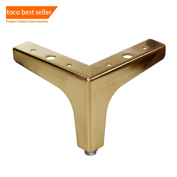Toco Manufacturer Supply Special Design Modern Black Golden Spraying Hollow Out Polishing Iron Sofa Furniture Legs