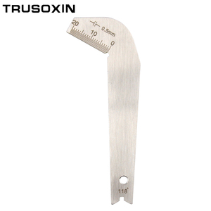 Juego de 7 piezas de medidores de inspección de soldadura de acero inoxidable, kit de medición de costuras de soldadura, ranuras, coronas, regla ulnar y plantilla de medición de ángulos - Product Image 3