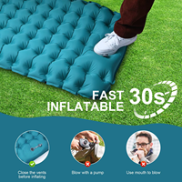 Matelas de camping gonflable avec pompe à pied intégrée, tapis de couchage ultraléger pour le camping, la randonnée et les voyages