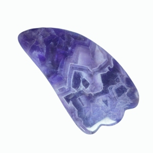 Planche de massage Guasha en améthyste naturelle en forme de corne, outil de raclage facial et corporel en pierre de cristal - Product Image 3