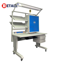 Mesas de trabajo de reparación de altura ajustable industrial móvil ESD detalle de muebles de fábrica con CE precio de fábrica Shanghai Detall