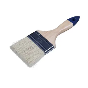चित्रकला के लिए गर्म बेच शुद्ध बाल खड़े एमएसएन ब्रश लकड़ी संभाल के साथ स्टेनलेस स्टील सामी यूरोपीय पेंट ब्रश