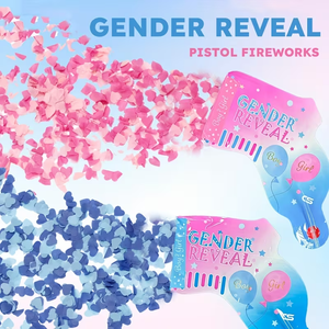 Pistola <span class=keywords><strong>Sparacoriandoli</strong></span> Ecologica in Farina di Mais per Rivelazione del Sesso, Palloncino a Forma di <span class=keywords><strong>Cuore</strong></span> Rosa Blu, <span class=keywords><strong>Sparacoriandoli</strong></span> Universale per Feste e Baby Shower - Product Image 3