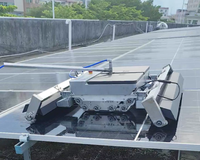 Robot de nettoyage automatique de panneaux solaires à rouleaux brosse, machine de nettoyage solaire commerciale pour toitures, 1500/heure, résistant au vent