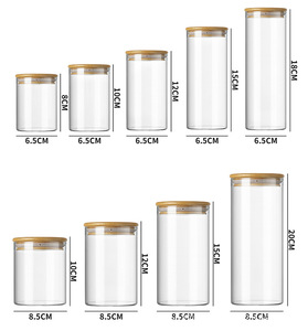 Đa Chức Năng Nhà Bếp Thủy Tinh Thực Phẩm Lưu Trữ Lọ Với Nắp Tre Con Dấu Cho Các Loại Gia Vị Container - Product Image 6