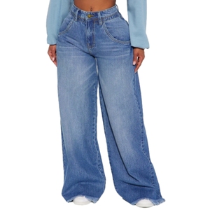 Pantalones Vaqueros Anchos de Cintura Alta Cómodos y Casuales para Mujer, Moda - Product Image 1