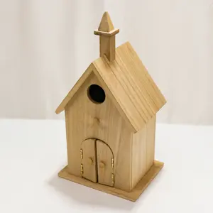 木製バードハウスDIYキッズ絵画木製バードハウス屋外用