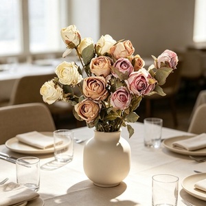 Ramo de Flores Artificiales de Seda, Rosa Angus, Decoración para Bodas y Celebraciones, Flores para Camino de Boda, Decoración para el Hogar - Product Image 5