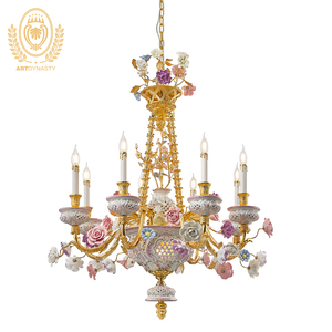 French Classic Gold Plated Brass Crystal Malachite 31 Bulbs Luxury Villa Hotel Pendant <strong>Lamp</strong> - Product Image 6