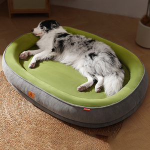 Lits orthopédiques surélevés pour chiens, grands, lavables, imperméables, à motif uni, écologiques, avec housse amovible en daim, pour chiens, en carton - Product Image 2