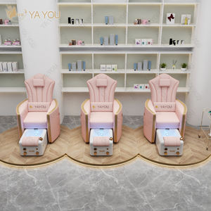 Rosa Pediküre Stuhl mit Entwässerung pumpe bunte Lichter Fuß <span class=keywords><strong>massage</strong></span> stuhl für Nagel geschäft - Product Image 2
