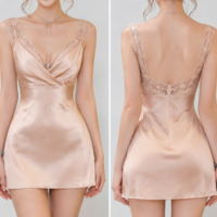 Robe Courte Décontractée d'Été en Satin pour Femme, Sans Manches, Col en V, Bordure en Dentelle Délicate, Fermeture Éclair au Dos, Taille Naturelle, Broderie Anti-Plis