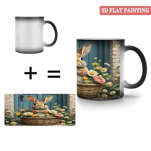 Taza de Té Negra Esmerilada de 11 oz, Taza de Cerámica Sensible al Calor para Beber en la Oficina - Product Image 4