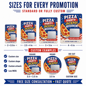 Cartes à gratter personnalisées pour pizzas avec impression de données variables sécurisées, coupons de jackpot pour promotions à emporter et récompenses de fidélité client - Product Image 5