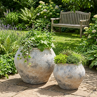 Jardinière en GRC légère, écologique, faite à la main, résistante aux intempéries, pour plantes et fleurs, intérieur/extérieur