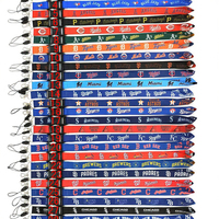 Premium 2017 USA MLB Logo Poliéster Moda Cuello Cordón Gancho 2 caras 30 Equipos Llavero Correa desmontable Cámara para teléfono móvil