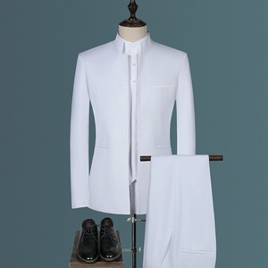 S6358F Envío Directo Otoño Traje Elegante de Tres Piezas con Cuello Alto <span class=keywords><strong>para</strong></span> Hombre de Negocios y Ocio, Estilo Juvenil y de Mediana Edad - Product Image 3