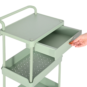 Multi-Scene 3-laags Keuken Opbergrek Badkamer Trolley Plastic 3-Tier Rollende Opslagkar Organizer Utility Trolley