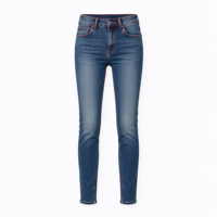 Jeans personnalisés avec logo, coupe slim, jambe skinny, délavés, en coton extensible, fermeture boutonnée, style vintage, légers, essentiels pour un look tendance