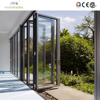 Porte pliante moderne haut de gamme pour entrée de boutique, multi-panneaux, isolation acoustique, conçue pour les showrooms de vente au détail et les villas extérieures