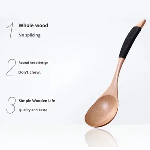 Cuillère en bois de style minimaliste moderne simple, petite, incurvée, de haute qualité, faite à la main, avec fil torsadé, cuillère <span class=keywords><strong>Chitose</strong></span> - Product Image 4