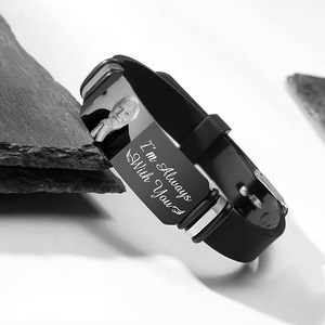Bracciale personalizzato con immagine in acciaio inox Gel di silice <span class=keywords><strong>coppia</strong></span> con disegno di personalizzazione foto bracciale - Product Image 3