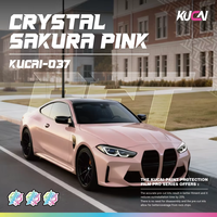 Film de protection de voiture KUCAI PET Super Brillant Métallique Cristal Rose Sakura avec technologie Air Release pour changement de couleur automobile