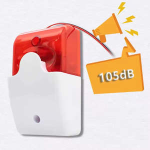 Sirène d'alarme filaire haute puissance <span class=keywords><strong>105</strong></span> dB avec haut-parleur et lumière d'avertissement, certifiée CE pour la sécurité des usines et entrepôts - Product Image 2