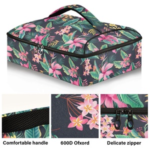 Sac à déjeuner Hawaii Lifestyle avec logo personnalisé, motif floral tropical, sac isotherme pour la livraison de nourriture, sac de pique-nique thermique, sac isotherme pour pizza - Product Image 2