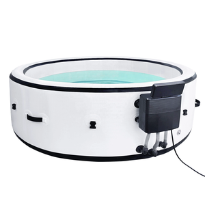 Piscine ovale moderne chauffante à massage LED pour la maison Spa à bulles à température constante Baignoire pliante - Product Image 1
