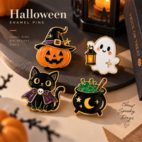 Broches en émail personnalisées pour Halloween, tout design, OEM, citrouille, fantôme, chauve-souris, badges de revers en métal moulé sous pression, vente en gros, approvisionnement direct usine
