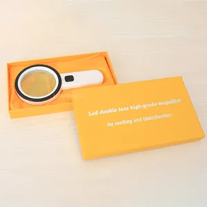30 배 휴대용 독서 수석 대형 돋보기 렌즈 휴대용 Simple12 LED 빛 램프 돋보기 검사