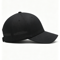 Gorra de Béisbol Unisex de Secado Rápido, de Lona, con 6 Paneles, Visera Curva, Suave, Ligera, Resistente al Agua, Negra, Deportiva, con Hebilla Ajustable