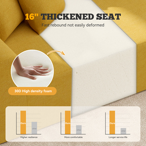 Sofá Seccional Modular Extensible de Masaje, Diseño Curvo Moderno Tipo Nube, Asiento Profundo, Tapizado en Chenille, Sofá Extra Grande con Relleno de Esponja - Product Image 3