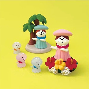 Ornements en résine ZAKKA, figurine chat japonais, boîte mystère crème glacée d'été, décoration créative et tendance, artisanat de poupée, ensemble de scène miniature - Product Image 4
