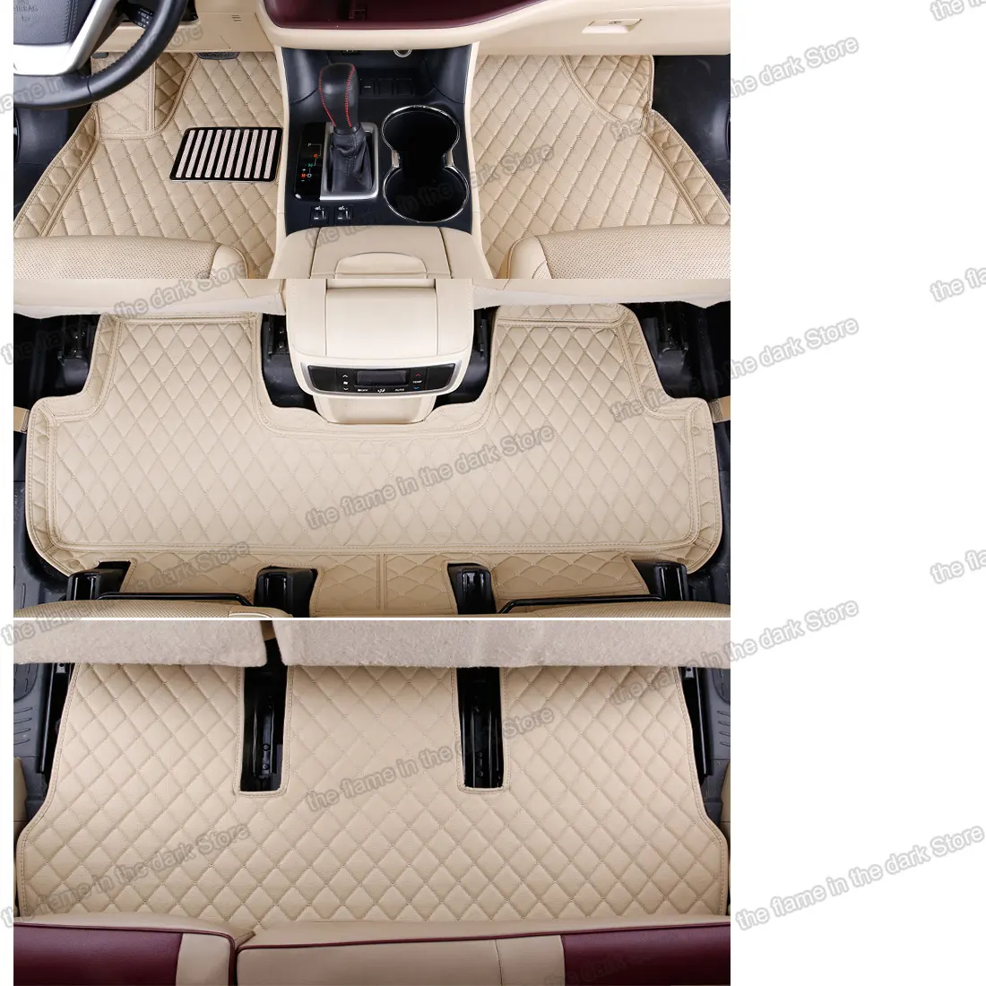 Tapis de sol de voiture en cuir coloré, intérieur de voiture, pour toyota highlander 2007-2020 2018 2017 2016 2015 2014 2013 2012 2011 2009 2008