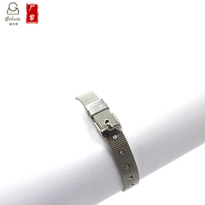Stainless Steel Mesh Charm Bracelet Adjustable <b>Bangle</b> Watch Band Silver Tone <b>for</b> Women <b>Men</b> Party Jewelry - Product Image 4