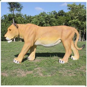 Gran exterior FRP León escultura realista todo clima Animal resina adornos duraderos estatuas para jardín parque zoológico césped Decoración - Product Image 4