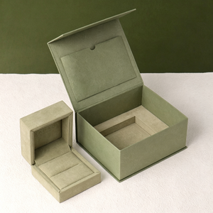 Manufacturer Customized Magnetic Eco-friendly Cardboard Outer Flip Top <b>Box</b> Microfiber Inner <b>Ring</b> <b>Box</b> Premium Jewelry Storage <b>Box</b> - Product Image 1
