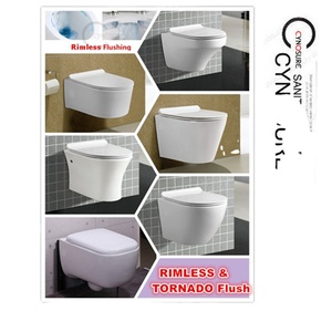 WC suspendu sans bride, compact, avec abattant UF, pour salle de bain, sanitaires - Product Image 4