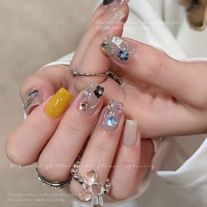 Paso Sico Kit <span class=keywords><strong>de</strong></span> Bijoux pour Ongles à Paillettes Rondes Brillantes Effet Feuille Métallique 12 Grilles, Points Grands et Petits, Autocollants DIY pour Ongles, Emballage Basique - Product Image 5