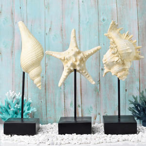 Mediterranean Style Epoxy Resin Sculpted Starfish Seahorse Conch Figurines for Home & <b>Restaurant</b> Marine Theme <b>Decoration</b> - Product Image 1