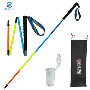 Bâtons de randonnée en fibre de carbone, 5 sections, légers, portables, pliables, pour la randonnée, la marche, la course à pied en plein air - Product Image 1